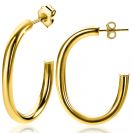 40mm ZINZI Gold Plated Sterling Silver Earrings Oval Open 40x4mm ZIO2233G