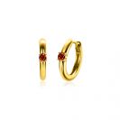 JANUARY Hoop Earrings 13mm Gold Plated with Birthstone Red Garnet Zirconia