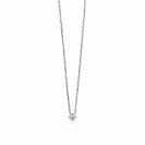 ZINZI Sterling Silver Necklace Round Setting with White Zirconia 40-43cm ZIC1393