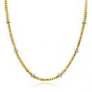 ZINZI gold plated silver square link necklace 6mm wide, alternately set with white cubic zirconias 45cm ZIC2678Y