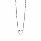 ZINZI Sterling Silver Necklace Open Heart 40-43cm ZIC1420
