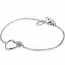 ZINZI Sterling Silver Bracelet Heart Bead White ZIA1755
