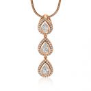ZINZI Rose Gold Plated Sterling Silver Pendant Drops White ZIH1752R