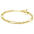 ZINZI zlv. armband gg.verg.schakels en paperclip