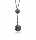 ZINZI Sterling Silver Necklace Black 43-45cm ZIC569Z