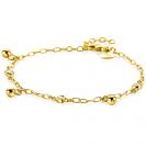 ZINZI gold plated silver link bracelet 9mm wide with white cubic zirconias and smooth beads 17-19cm ZIA2658