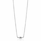 ZINZI silver chain necklace with bar and trendy knot 45-48cm ZIC2613