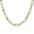 ZINZI bicolor oval link necklace alternating gold plated and silver links 45cm ZIC2668