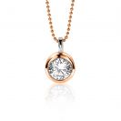 ZINZI Rose Gold Plated Sterling Silver Pendant Round White Zirconia ZIH3