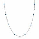 ZINZI Sterling Silver Fantasy Necklace with 13 Blue Donuts and Shiny Beads 42-45cm ZIC2511