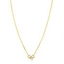 ZINZI zlv. collier geel verguld met strikje en zirconia