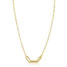 ZINZI Gold Plated Sterling Silver Chain Necklace with 3 Large Oval Chains 40-45cm ZIC2522