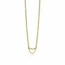 ZINZI Gold Plated Sterling Silver Necklace Open Heart ZIC1420G