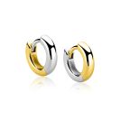 ZINZI zlv. klapcreolen 1 kant zlv 1 kant geel 12x3mm