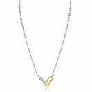 ZINZI zlv. collier bic. met verbonden schakels 1xzirc.