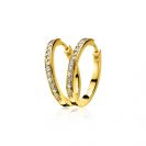 24mm ZINZI Gold Plated Sterling Silver Hoop Earrings White Zirconias width 3mm ZIO192Y