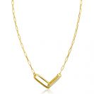 ZINZI Gold Plated Sterling Silver Chain Necklace 45cm with 2 Large Oval Chains Set with White Zirconias ZIC2371Y