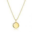 19mm ZINZI gold plated silver coin pendant with pearl rim for engraving ZIH2651G (without chain)