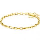 ZINZI gold plated silver bracelet with Venetian links 3mm 16.5-19.5cm ZIA2587