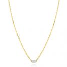 ZINZI zlv. collier gg.verg. met 5 baq.zirc.aflopend