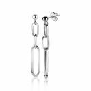 45mm ZINZI Sterling Silver Drop Earrings Oval ''Closed Forever'' Chain ZIO1990