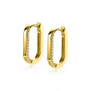 20mm ZINZI Gold Plated Sterling Silver Hoop Earrings Oval Shape White Zirconias ZIO2319Y