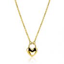 ZINZI gold plated silver link necklace with heart-shaped lock pendant 18mm wide 42-45 cm ZIC2673G
