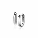 14.5mm ZINZI silver hoops in oval shape with round tube 3mm wide ZIO2603