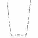 ZINZI Sterling Silver Necklace Bar with White Zirconias in Different Shapes 45cm ZIC2044