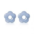 26mm flower-shaped light blue synthetic earring charms ZICH2720BA