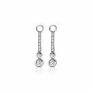 23mm ZINZI Gold Plated Sterling Silver Earrings Pendants Bar White Zirconias ZICH1954 (excl. hoop earrings)