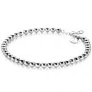 ZINZI silver bracelet with beaded links 4mm wide 18-20cm ZIA2659