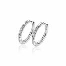 16mm ZINZI Sterling Silver Hoop Earrings Twist White Zirconias 16x2mm ZIO2128