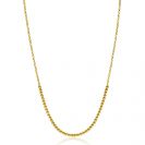 ZINZI gold plated silver jasseron necklace with bead links (2.5mm wide) in the middle 40-45cm ZIC2640G