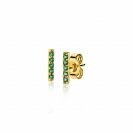 8mm ZINZI Gold Plated Sterling Silver Stud Earrings Bar Green ZIO1689GG