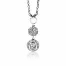 26mm ZINZI Sterling Silver Pendant Round White Zirconias ZIH1973