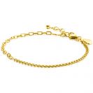 ZINZI Gold Plated Sterling Silver Multi-Chain Bracelet Curb and Paperclip Chain width 2,7mm ZIA2468G