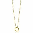 ZINZI gold plated silver bead necklace with smooth pendant in round organic shape 45-48cm ZIC2611G