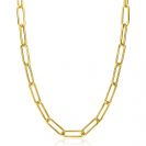 ZINZI Gold Plated Sterling Silver Paperclip Chain Necklace length chain 7mm 45cm ZIC2533G