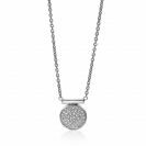 ZINZI Sterling Silver Chain Necklace Round Pendant White Zirconias 45cm ZIC1960