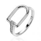 ZINZI Sterling Silver Ring Oval White Zirconias 10mm ZIRBF21