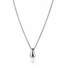 ZINZI silver link necklace with teardrop-shaped pendant (15mm) set with four white cubic zirconias 42-45 cm ZIC2655