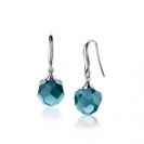 27mm ZINZI silver earrings with blue bead 10mm ZIO266B
