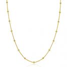 ZINZI Gold Plated Sterling Silver Fantasy Necklace with 13 Yellow Green Donuts and Shiny Beads 42-45cm ZIC2508