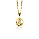 9mm ZINZI gold plated silver Leo zodiac sign pendant set with white zirconias ZIHY-LEE (without necklace)