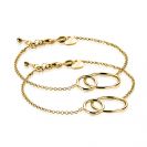 ZINZI Set of 2 Gold Plated Sterling Silver Bracelets with two Connected Circles 16-19cm ZIA1278G-SET