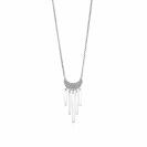 ZINZI Sterling Silver Necklace Crescent Moon Moon with White Zirconias and Shiny Bars 40-45cm ZIC1579