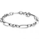 ZINZI Sterling Silver Coffee Bean Chain Bracelet with Long Oval Chains width 7mm ZIA2484