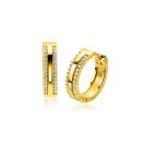 16mm ZINZI Sterling Silver Gold plated Hoop Earrings White Zirconias ZIO2445Y