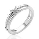 ZINZI zlv. ring 2 banen midden X met zirconia's mt.62